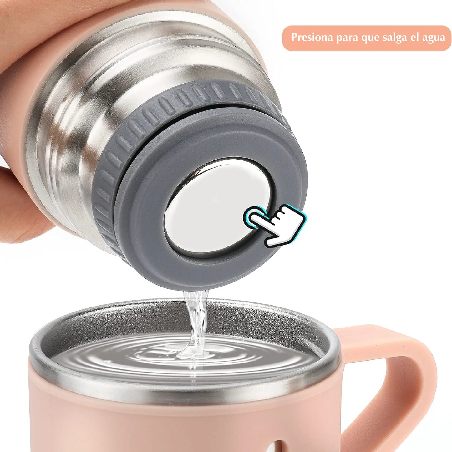 No más bebidas frías o calientes cuando no deben serlo. La solución está en tus manos. TERMO QUE TE INCLUYE 3 TAZAS DE ACERO